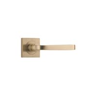 Iver Annecy Door Lever Handle on Square Rose Pair Brushed Brass 0462