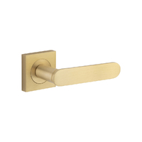 Iver Bronte Door Lever Handle on Square Rose Passage Brushed Brass 0463