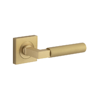 Iver Berlin Door Lever Handle on Square Rose Passage Brushed Brass 0464