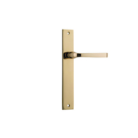 Iver Annecy Lever Handle on Rectangular Backplate Passage Polished Brass 10208