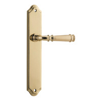 Iver Verona Lever Handle on Shouldered Backplate Passage Polished Brass 10218