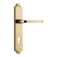 Iver Annecy Lever Handle on Shouldered Backplate Euro Polished Brass 10220E85