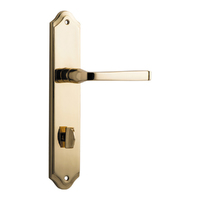 Iver Annecy Lever Handle on Shouldered Backplate Privacy Polished Brass 10220P85