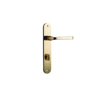 Iver Annecy Door Lever Handle on Oval Backplate Privacy Polished Brass 10232P85