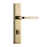 Iver Annecy Lever Handle on Stepped Backplate Privacy Polished Brass 10244P85