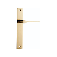Iver Como Door Lever Handle on Rectangular Backplate Passage Polished Brass 10254