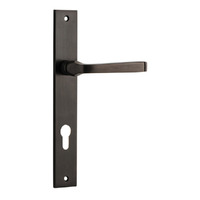 Iver Annecy Lever Handle on Rectangular Backplate Euro Signature Brass 10708E85