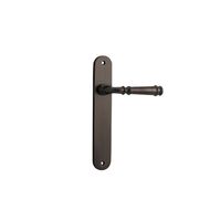 Iver Verona Door Lever Handle on Oval Backplate Passage Signature Brass 10730