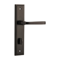 Iver Annecy Lever Handle on Stepped Backplate Privacy Signature Brass 10744P85