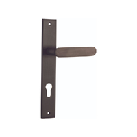 Iver Bronte Door Lever Handle on Rectangular Backplate Entrance Signature Brass 10748E85
