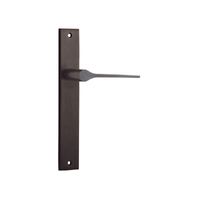 Iver Como Door Lever Handle on Rectangular Backplate Passage Signature Brass 10754