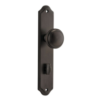 Iver Paddington Door Knob on Shouldered Backplate Privacy Signature Brass 10826P85