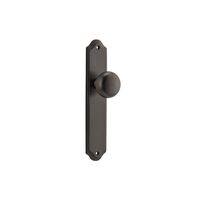 Iver Cambridge Door Knob on Shouldered Backplate Passage Signature Brass 10828