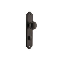 Iver Cambridge Door Knob on Shouldered Backplate Privacy Signature Brass 10828P85