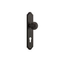 Iver Guildford Door Knob on Shouldered Backplate Euro Signature Brass 10830E85