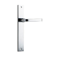 Iver Annecy Lever Handle on Rectangular Backplate Passage Chrome Plated 11708