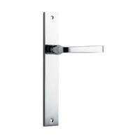 Iver Annecy Lever Handle on Rectangular Backplate Passage Chrome Plated 11708