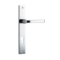 Iver Annecy Lever Handle on Rectangular Backplate Euro Chrome Plated 11708E85