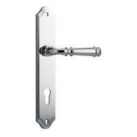 Iver Verona Lever Handle on Shouldered Backplate Euro Chrome Plated 11718E85