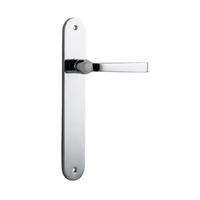 Iver Annecy Door Lever Handle on Oval Backplate Passage Chrome Plated 11732