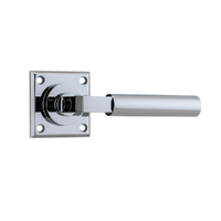 Iver Berlin Door Lever Handle on Chamfered Square Rose Polished Chrome 11814