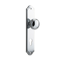 Iver Paddington Door Knob on Shouldered Backplate Euro Chrome Plated 11826E85