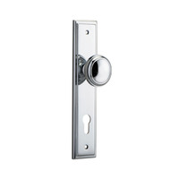Iver Paddington Door Knob on Stepped Backplate Euro Chrome Plated 11838E85