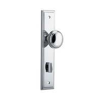 Iver Paddington Door Knob on Stepped Backplate Privacy Chrome Plated 11838P85