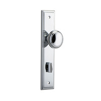 Out of Stock: ETA Mid August - Iver Paddington Door Knob on Stepped Backplate Privacy Chrome Plated 11838P85