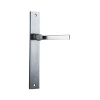 Iver Annecy Lever Handle on Rectangular Backplate Passage Brushed Chrome 12208