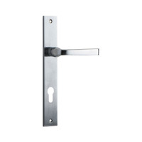 Iver Annecy Lever Handle on Rectangular Backplate Euro Brushed Chrome 12208E85