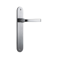 Iver Annecy Door Lever Handle on Oval Backplate Passage Brushed Chrome 12232