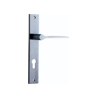 Iver Como Door Lever Handle on Rectangular Backplate Entrance Brushed Chrome 12254E85