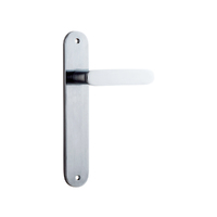 Iver Bronte Door Lever Handle on Oval Backplate Passage Brushed Chrome 12264
