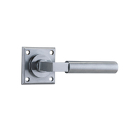 Iver Berlin Door Lever Handle on Chamfered Square Rose Brushed Chrome 12314
