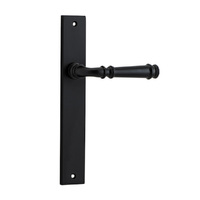 Iver Verona Door Lever Handle on Rectangular Backplate Passage Matt Black 12706