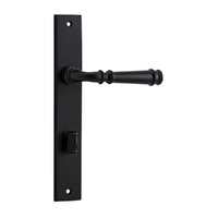 Iver Verona Lever Handle on Rectangular Backplate Privacy Matt Black 12706P85