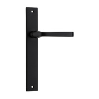 Iver Annecy Door Lever Handle on Rectangular Backplate Passage Matt Black 12708