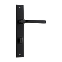 Iver Annecy Lever Handle on Rectangular Backplate Privacy Matt Black 12708P85