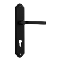 Iver Annecy Door Lever Handle on Shouldered Backplate Euro Matt Black 12720E85