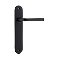 Iver Annecy Door Lever Handle on Oval Backplate Passage Matt Black 12732