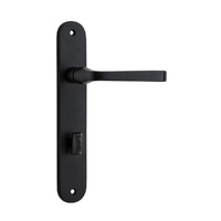 Iver Annecy Door Lever Handle on Oval Backplate Privacy Matt Black 12732P85