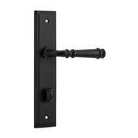 Iver Verona Door Lever Handle on Stepped Backplate Privacy Matt Black 12742P85