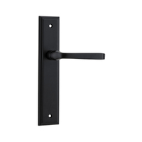 Iver Annecy Door Lever Handle on Stepped Backplate Passage Matt Black 12744