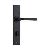 Iver Annecy Door Lever Handle on Chamfered Backplate Privacy Matt Black 12788P85