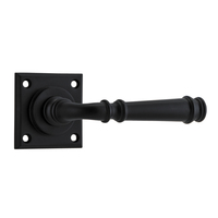 Iver Verona Door Lever Handle on Chamfered Square Backplate Nero Full Set 12806