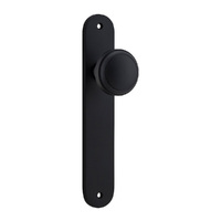 Iver Paddington Door Knob on Oval Backplate Passage Matt Black 12832