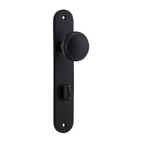 Iver Paddington Door Knob on Oval Backplate Privacy Matt Black 12832P85