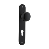 Iver Cambridge Door Knob on Oval Backplate Euro Matt Black 12834E85