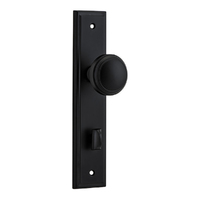 Iver Paddington Door Knob Stepped Backplate Privacy Matt Black 12838P85